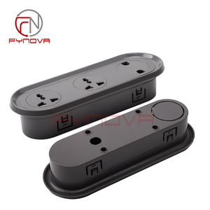 Regleta de Enchufes Multifuncional Empotrada con Orificio para Cable, Conector Eléctrico Universal con Puerto USB y RJ45 para Escritorio de Oficina - Product Image 6