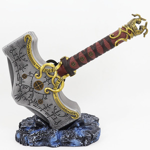 Marteau de Thor Mjolnir God <span class=keywords><strong>of</strong></span> <span class=keywords><strong>War</strong></span> <span class=keywords><strong>Ragnarok</strong></span> de 50 cm, réplique en métal avec runes nordiques, accessoire d'arme pour cosplay Comic Con - Product Image 2