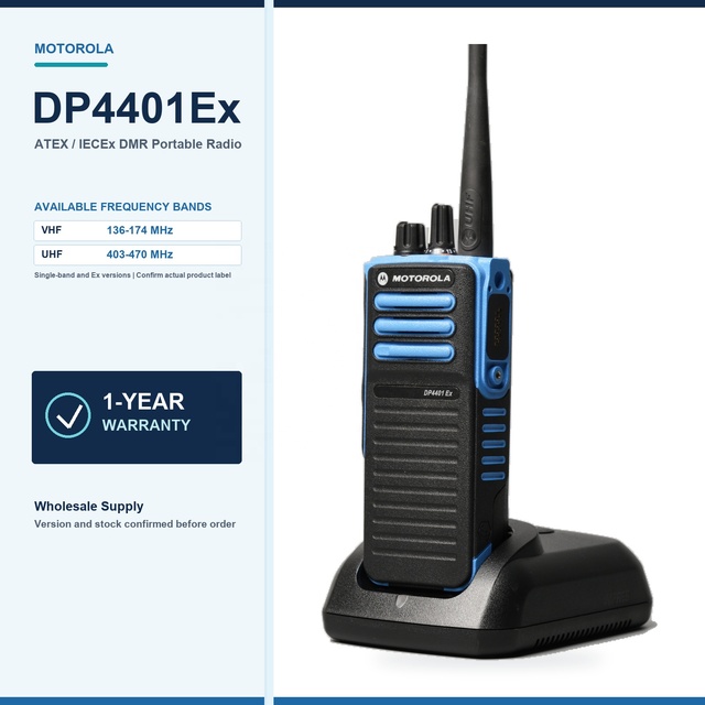 Original Motorola DP4401 Ex ATEX Walkie Talkie Non Display 64 Channels IP67 Emergency Button Industrial Project Supply Kit
