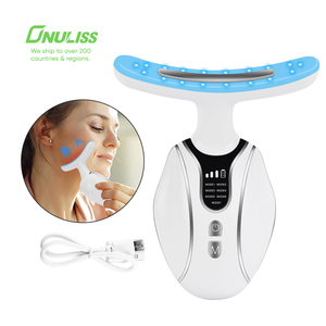 7 Kleuren Led Licht Therapie Trillingen Schoonheid Gezicht Nek Massager Anti Veroudering Gladmakend Gezicht Nek Lifting Massager Voor Huidverzorging - Product Image 1