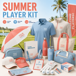 Summer Sports Welcome Pack With Custom Polo Jacket Cap Duffel Bag Tumbler Towel Gloves And Golf Balls Gift <b>Set</b> - Product Image 1