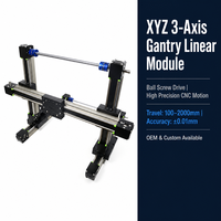 Sistema de Riel Lineal CNC de 3 Ejes Pequeño con Guía de Movimiento Lineal XYZ, Actuador Lineal de 3 Etapas, Núcleo de Motor PLC de Acero Inoxidable