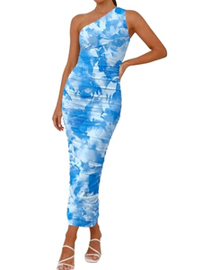 Robe longue de soirée asymétrique sans manches pour femme, coupe ajustée, nouvelle collection automne, haute qualité, offre spéciale - Product Image 3