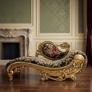 Handcrafted Teakwood Antique <b>Gold</b> Couch Solid Wood Luxury Seating Furniture for Living Room Bedroom Lounge - Product Image 4
