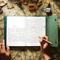 Design simple personnalisé papier Logo couverture de livre en cuir Vintage cuir pleine fleur Journal Journal cahier de travail cahier de notes