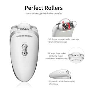 7 в 1 машинка для подтяжки лица, портативный мини микро-Маленький Ролик из нержавеющей стали, V-образной формы лица, Вибрационный массажер для лица - Product Image 5