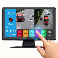 Monitor kamera dasbor 2CH portabel 4K 10.1 inci, kamera depan belakang 1080P AHD, lampu terpisah, Alarm, sistem 5.000 AI, alat bantu mundur mobil