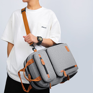 Men's Casual Travel <b>Backpack</b> <b>Large</b> Capacity Shockproof Waterproof Laptop Bag Business Travel 14 Inches Solid Color - Product Image 3