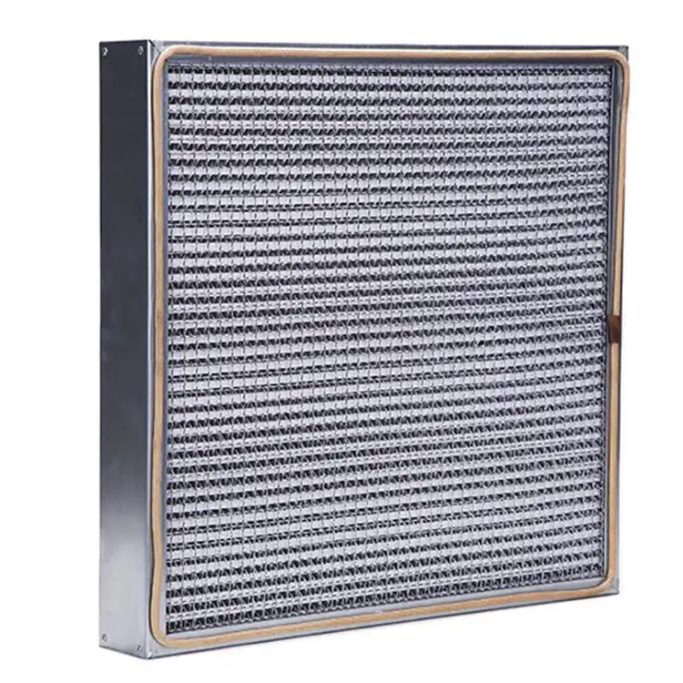 Caixa tipo alumínio partição de alta eficiência ar filtro tela tipo caixa HEPA filtro resistente a altas temperaturas