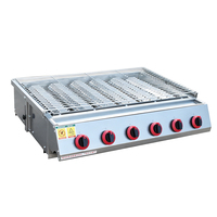 Barbecue à gaz 6 brûleurs avec chaleur inférieure, en acier inoxydable, pour table, avec contrôle indépendant, idéal pour la restauration de rue et les fêtes