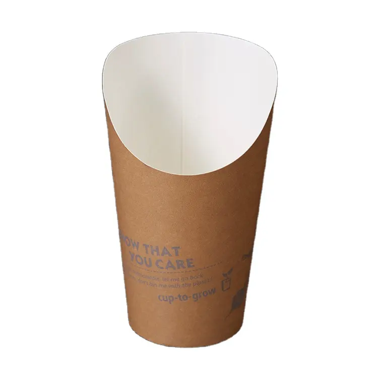 Soporte desechable para vasos de freír francés, vaso de papel kraft para patatas fritas para serpientes