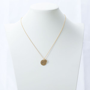 Collar de disco de moneda de acero inoxidable chapado en oro con estampado conmemorativo de pata de perro - Product Image 4