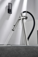 Robinet de cuisine pivotant magnétique à poignée unique avec douchette extractible flexible en acier inoxydable, mitigeur moderne pour évier d'hôtel à trou unique