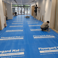 Film de protection de sol anti-salissure, tapis tissés en OPP imperméables pour les travaux de rénovation intérieure des bâtiments commerciaux
