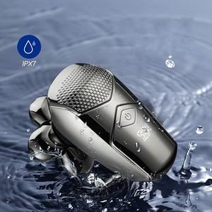 เครื่องโกนหนวดไฟฟ้าแบบหมุนได้ทั้งตัว รุ่นใหม่ ใบมีดคู่ IPX7 ชาร์จผ่าน USB ใช้ในบ้านได้ กำจัดขนได้อเนกประสงค์ - Product Image 4