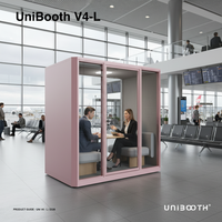 UNIBOOTH Cabines insonorisées multifonctionnelles durables, design moderne, espace de travail mobile, appartement, salle à manger, école, entrepôt