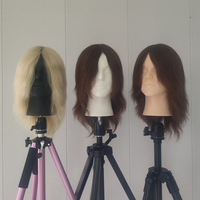 Tête de mannequin d'entraînement personnalisée en cheveux humains, modèle masculin, sans maquillage, pour la formation en coiffure en salon