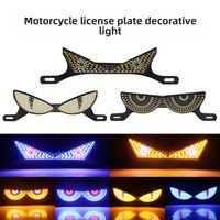 Lumière de plaque d'immatriculation de moto TCYATO, clignotante, œil de démon, trois/semi-circulaire, modification décorative, lumières LED pour moto