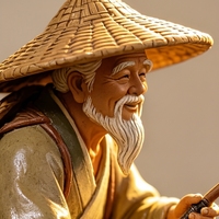 Estatua de Pescador Antiguo de Resina Personalizada BZY, Decoración Artesanal para Jardín Zen, Hogar, Oficina, Escritorio, Regalo Artístico, Venta al por Mayor B2B, OEM