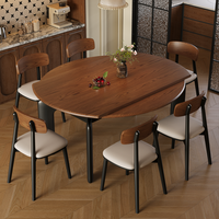 Ensemble de table à manger extensible de style moderne avec pieds en bois pour la maison, la cour, l'hôtel, fabriqué en pierre frittée, écologique et durable