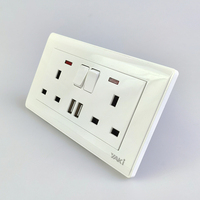 Interruptor de Enchufe de Pared Estándar Británico de Marca China con USB