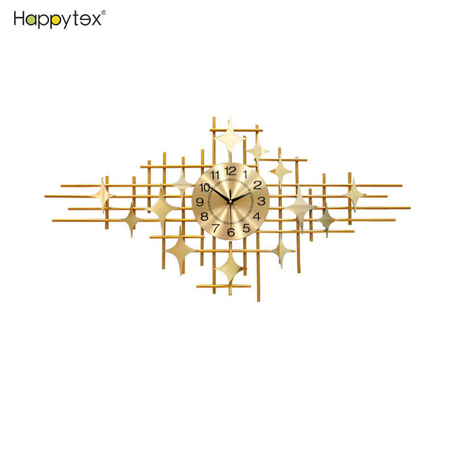 Hot Sale Mid Century Silent Non-Ticking Modern Star Wall Clocks Large Home Decorative for Living Bedroom Dining Room Office