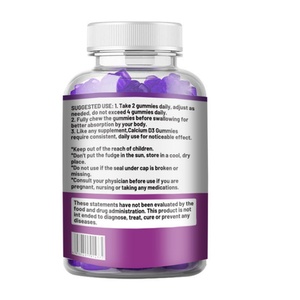 Gummies véganes biologiques de calcium et vitamine D3 à marque privée pour la force osseuse, compléments nutritionnels, durée de conservation de 2 ans, 1 à 2 gummies par portion - Product Image 3