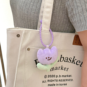 Porte-clés en peluche mignon, dessin animé 3D, mini poupée en fleurs douce en vrac, charme portable, porte-clés, pendentif pour sac - Product Image 2