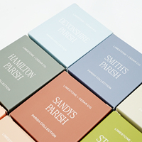 Caja Cúbica Plegable de Color Sólido Mate Morandi con Texto Impreso Personalizado para Empaque de Velas de Cera de Soya