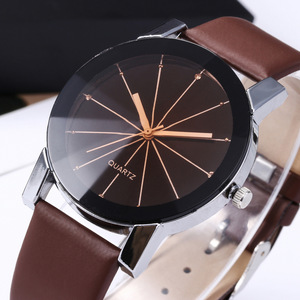 Simple convex curved <b>couple</b> <b>watch</b> with spot leather strap fashionable <b>couple</b> student <b>watch</b> - Product Image 6