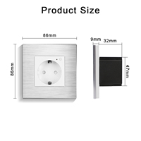 Prise murale intelligente Tuya WiFi avec cadre en aluminium STOCK, prise Schuko 16A UE Allemagne avec moniteur de puissance