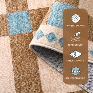 Tappeti da camera da letto per sala da pranzo morbidi tappetini per sottobanco, moderna scacchiera a scacchiera resistente a bassa pila <span class=keywords><strong>tappeto</strong></span> per interni - Product Image 3