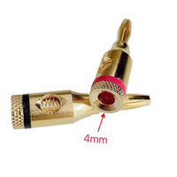 Connecteur audio à fiche banane 4mm pour haut-parleur à vis plaqué or
