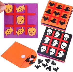 Venta al por mayor de regalos de fiesta de Halloween fieltro <span class=keywords><strong>Tic</strong></span> <span class=keywords><strong>Tac</strong></span> Toe juegos de mesa para niños Halloween tratar Goodie bolsa rellenos actividades - Product Image 1