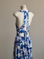 Robe longue personnalisée pour femme à imprimé floral, dos ouvert, taille à nouer, été, fabricant OEM/ODM, marque privée