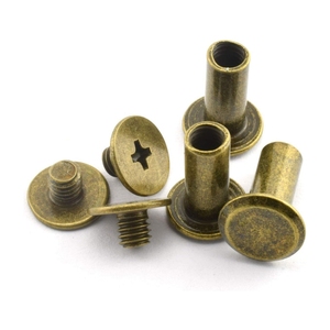 Tornillos de encuadernación Chicago de <span class=keywords><strong>cabeza</strong></span> plana y cruzada en negro mate, tornillos de encuadernación para libros, métricos/pulgadas, clase 8, rosca fina - Product Image 1