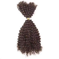 Cheveux Humains Volumineux Frisés Afro Crépus 4B 4C pour Tresses Sans Trame, Cheveux Remy Double Étirés en Vrac, Cheveux Afro Crépus pour Crochet, Tressage Bohème