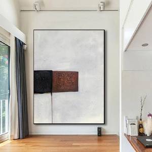 Trang trí nội thất chuyên nghiệp handmade tác phẩm nghệ thuật hiện đại Kết cấu vải hình ảnh màu bị chặn tối giản tay sơn Tranh sơn dầu nghệ thuật - Product Image 2