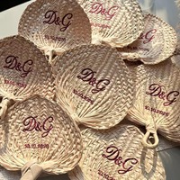 Éventails de mariage personnalisés avec logo brodé, éventails en bambou naturel pour souvenirs d'invités, cadeaux de mariage, fournitures pour fêtes et vacances