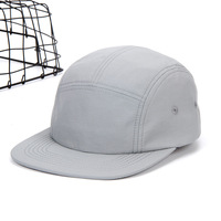 Logotipo bordado personalizado 5 paneles Sun Camping Cap Nylon impermeable secado rápido deportes correr sombreros campamento gorras