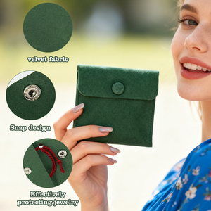 <b>Hot</b> Selling Velvet Jewelry Cosmetic Pouch with Snap Button Soft Protective Jewelry Make Up Storage <b>Bag</b> for Women - Product Image 3