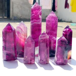 Piedra curativa de fluorita roja y Rosa Natural, punto de cristal para decoración, gran oferta - Product Image 1