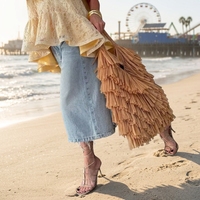 Sac fourre-tout d'été en raphia fait main avec franges et pompons, grande capacité, léger et durable, idéal pour la plage