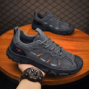 Jick New Men's Sports Shoes Breathable Mesh Fabric Suede TPU Midsole Slip-On Lightweight Rubber Sole Anti-slip Outdoor Shoes - Product Image 1