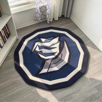 Tapis tufté personnalisé avec motif graphique, tapis moelleux découpé sur mesure avec logo/emblème pour la décoration intérieure et des salles de jeux
