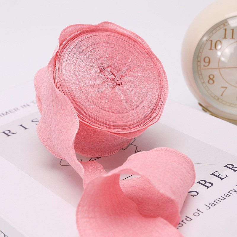 Rose poudré-2,5 cm, 10 mètres par rouleau