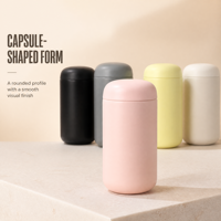 Thermos isotherme à double paroi en acier inoxydable personnalisé de 400 ml en forme de capsule, bouteille d'eau de voyage avec filtre