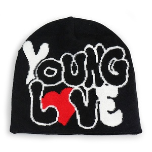 HK34 Custom Y2K Street Style 100% Acrylic <strong>Winter</strong> Knitted Jacquard <strong>Beanie</strong> Hat <strong>with</strong> <strong>All</strong> <strong>Over</strong> Printed Pattern Logo - Product Image 2