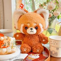 Peluche Ours Mignon en Coton PP, Corps Marron-Orange, Joues Blanches, Pattes Orange, Cadeau d'Anniversaire, Vente en Gros