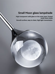 Lampadario moderno 3D luna sfera di cristallo trasparente luce di lusso Premium camera da letto ingresso ingresso appeso filo luce - Product Image 5